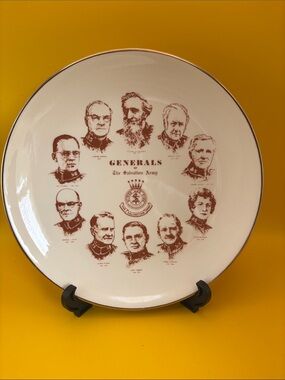 Generals of The Salvation Army Decorative Plate - Cream & Brown